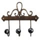 Black Floral Ceramic Iron Hooks